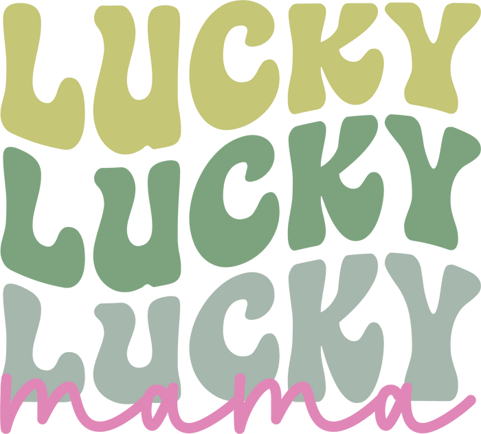Lucky Mama St. Patrick’s Day DTF Press V1 pressed on a garment