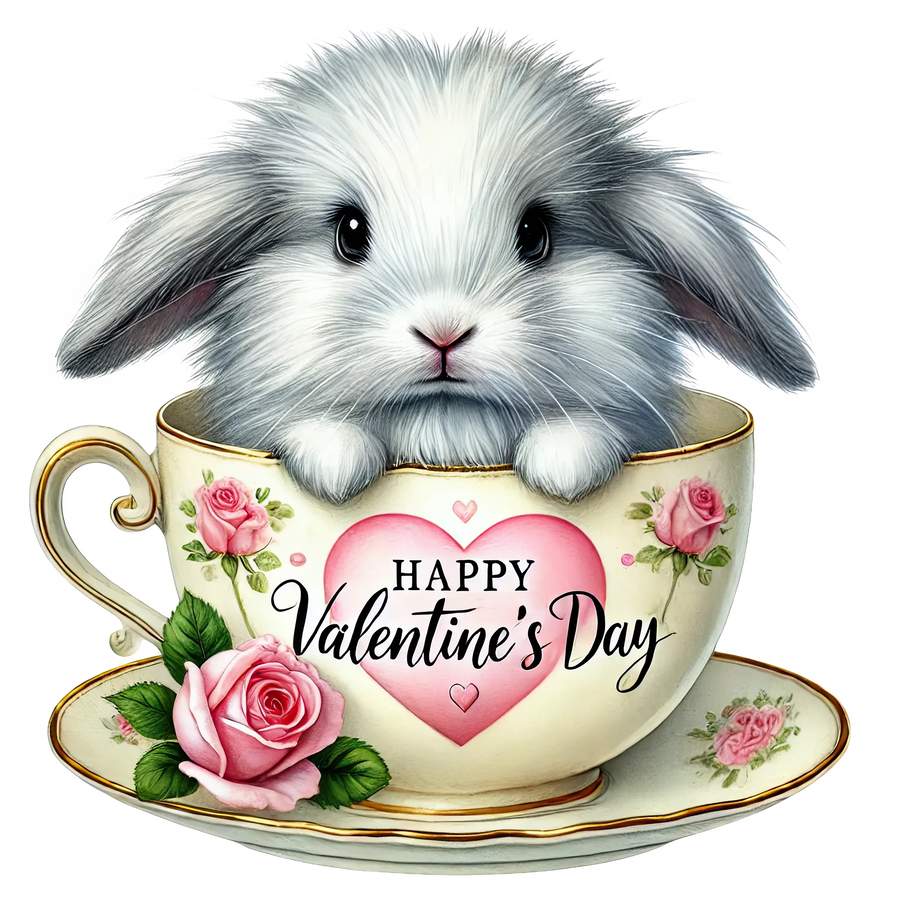 Happy Bunny Valentine's Day Design | DTF Dallas