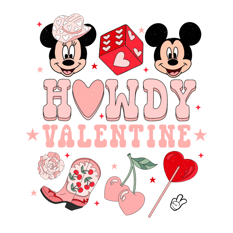 Mickey Mouse Howdy Valentine Design | DTF Dallas