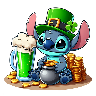 Disney Stitch St. Patty's Green Beer Design | DTF Dallas - DTF Dallas 