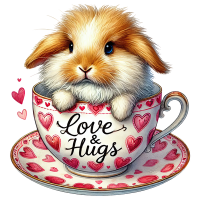 Valentine's Day Love And Hugs Bunny Design | DTF Dallas - DTF Dallas 