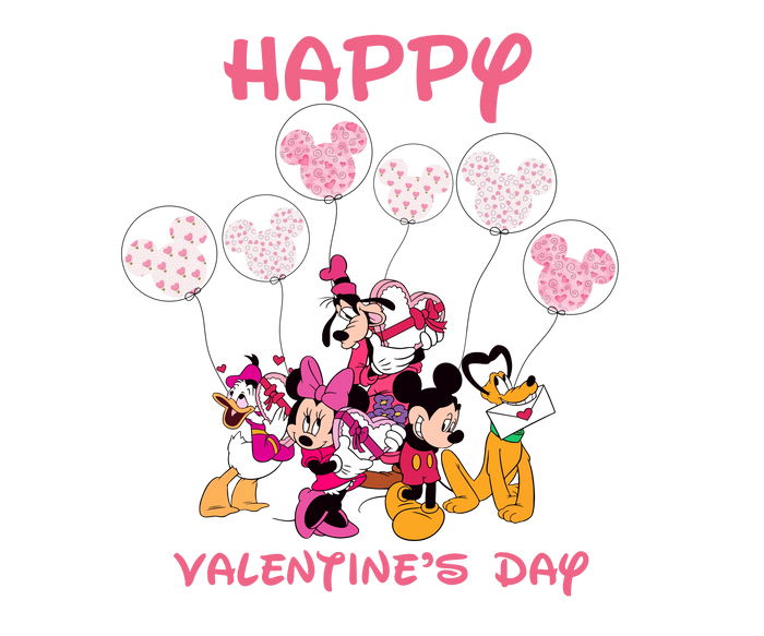 Happy Valentine's Mouse  V2 pressed on a garment