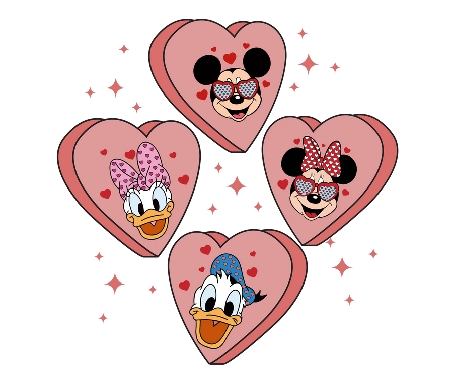 Valentine Heart Mouse DTF Ready to Press | DTF Dallas