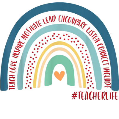 Colorful Teacher Life Design - DTF Ready To Press - DTF Dallas 