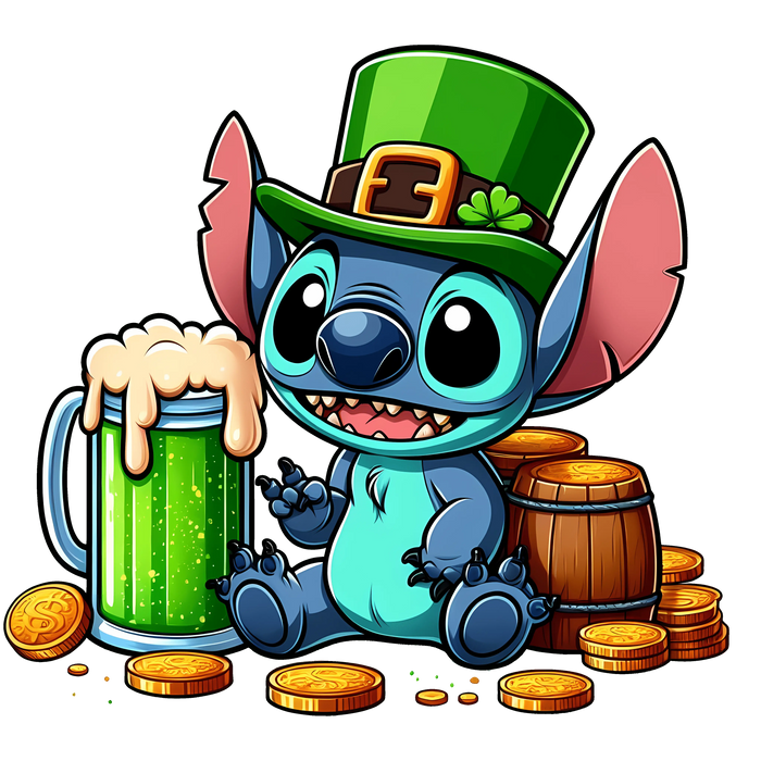 Disney Lilo & Stitch St. Patrick's Day Irish pressed on a garment