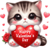 Happy Valentine's Day Kitty Design - DTF Ready To Press