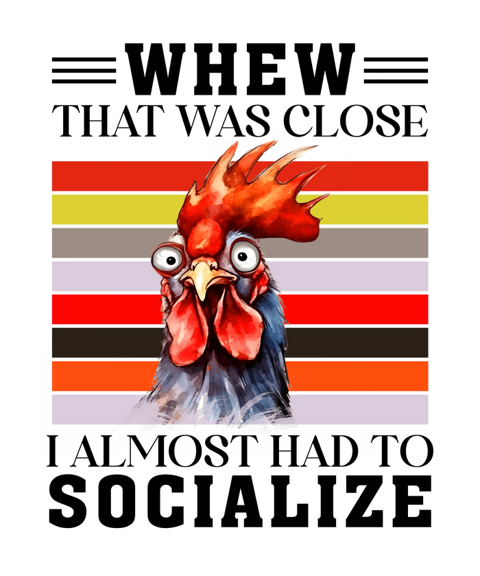 Funny Rooster Design pressed on a garment