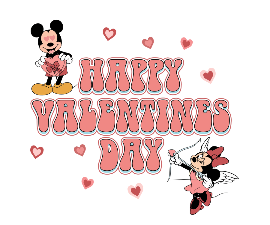 Mickey Mouse Happy Valentine's Day Design V2 | DTF Dallas