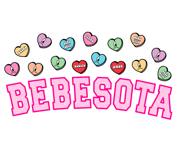 Bebesota Valentine's Day Design pressed on a garment