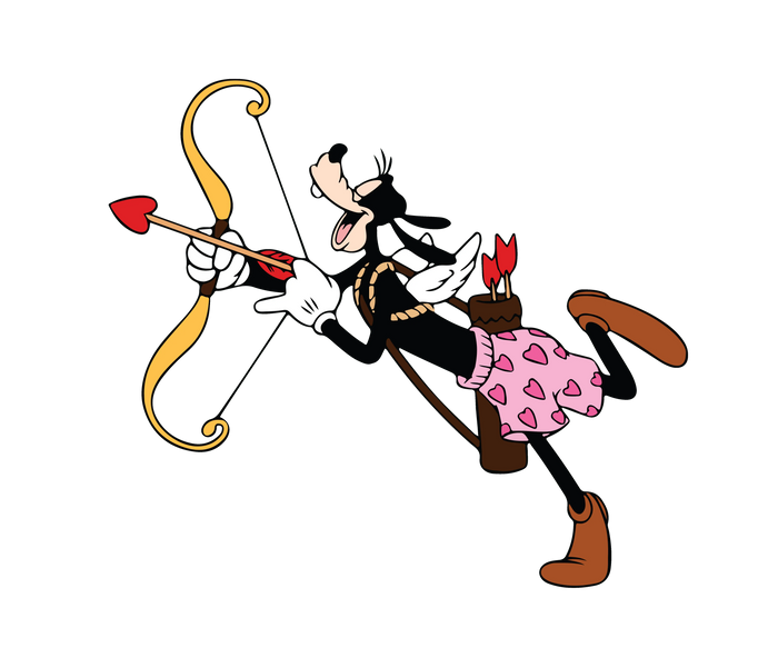 Disney Goofy Valentine's Day Design pressed on a garment