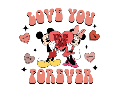 Love You Forever Mickey Mouse Valentine's | DTF Dallas - DTF Dallas 