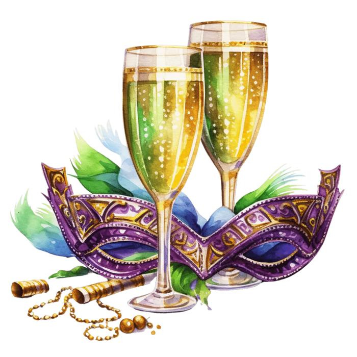 Mardi Gras Fat Tuesday Party Design pressed on a garment