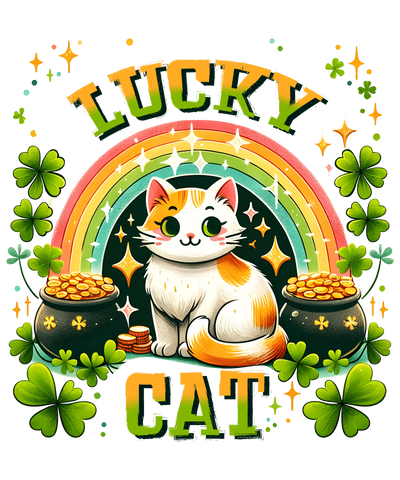 Cute Lucky Cat St. Patrick's Day Design | DTF Dallas - DTF Dallas 