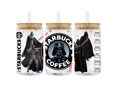 UV DTF 16 oz Libbey Glass Cup Wrap (Star Wars) | DTF Dallas - DTF Dallas 