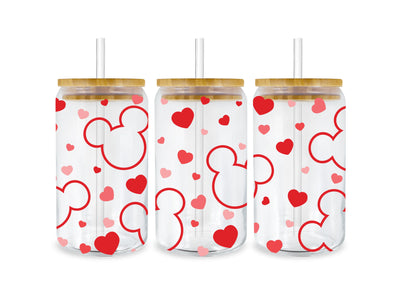 16 oz Libbey Cup Wrap - Valentine's Mickey | DTF Dallas - DTF Dallas 