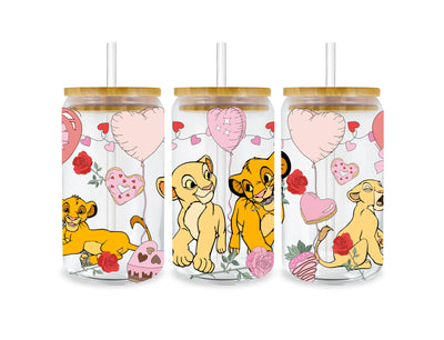 Lion King Simba and Nala Glass Cup Wrap V1 | DTF Dallas - DTF Dallas 