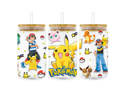 Pokémon Glass Cup Wrap - DTF Ready to Press | DTF Dallas - DTF Dallas 