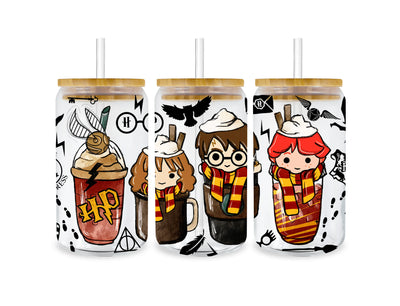 Harry Potter Hermione and Ron Glass Cup Wrap V1 | DTF Dallas - DTF Dallas 