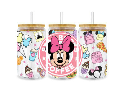 UV DTF 16 oz Libbey Cup Wrap Christmas Mickey | DTF Dallas - DTF Dallas 
