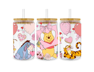 Winnie the Pooh Glass Cup Wrap V1 | DTF Dallas - DTF Dallas 