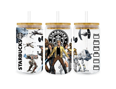 Star Wars Luke Skywalker Glass Cup Wrap V1 | DTF Dallas - DTF Dallas 