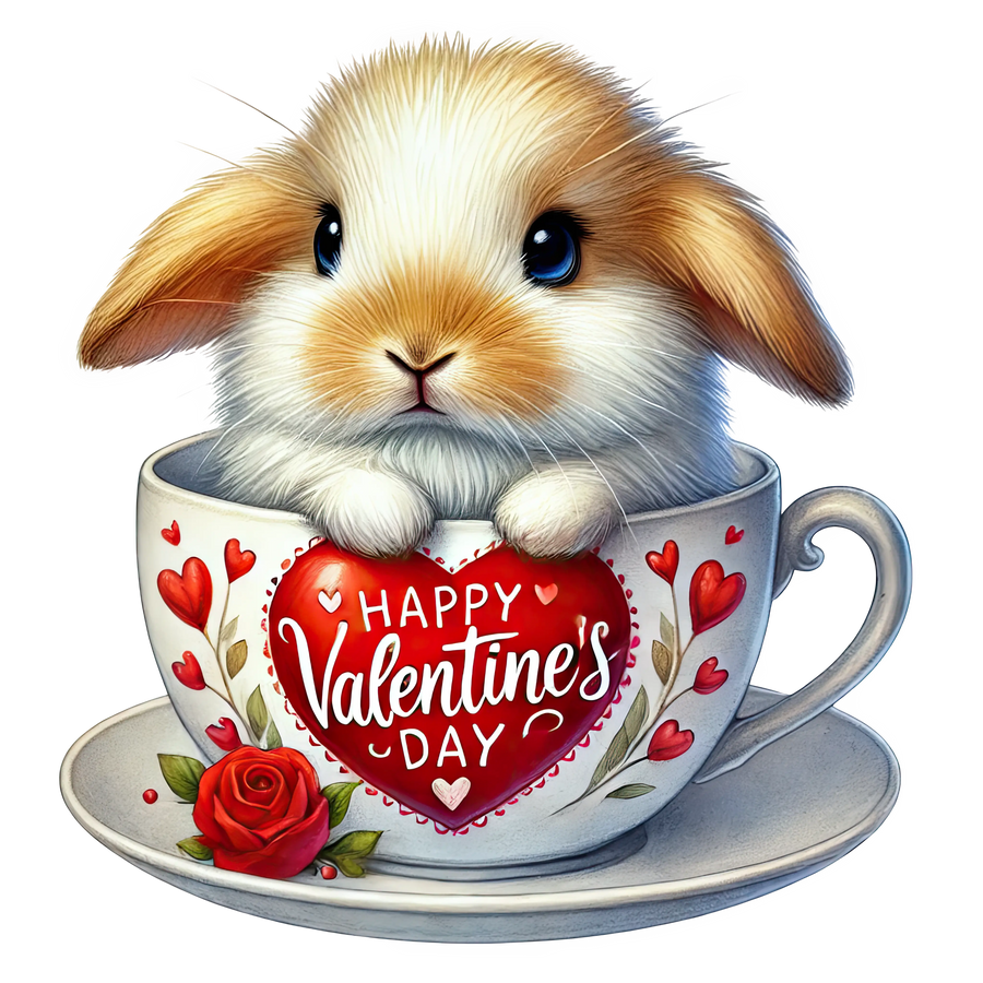 Valentine's Day Bunny Lover Design | DTF Dallas