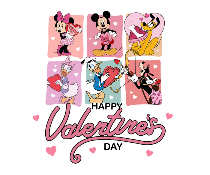 Happy Valentine's Mouse pressed on a garment