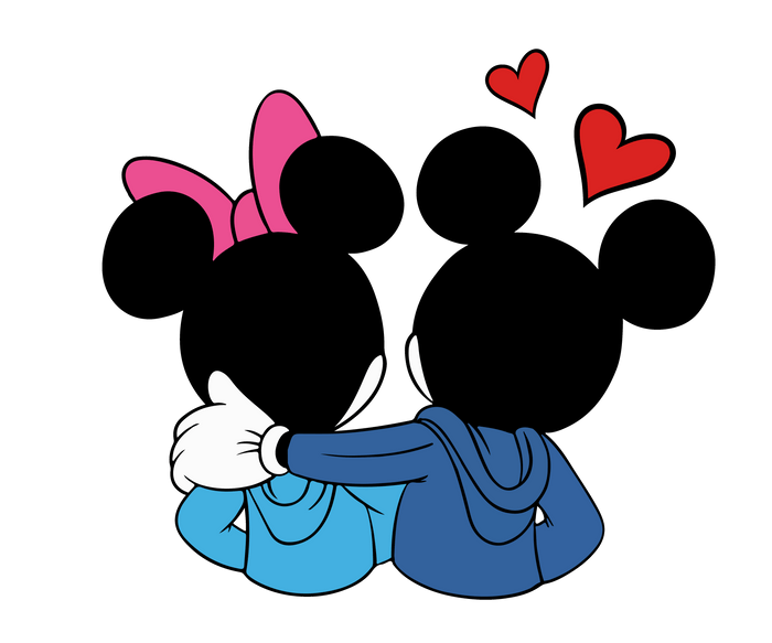 Disney Mickey and Minnie Valentine's Day Design pressed on a garment