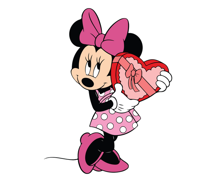 Minnie Mouse Valentine's Day Design pressed on a garment