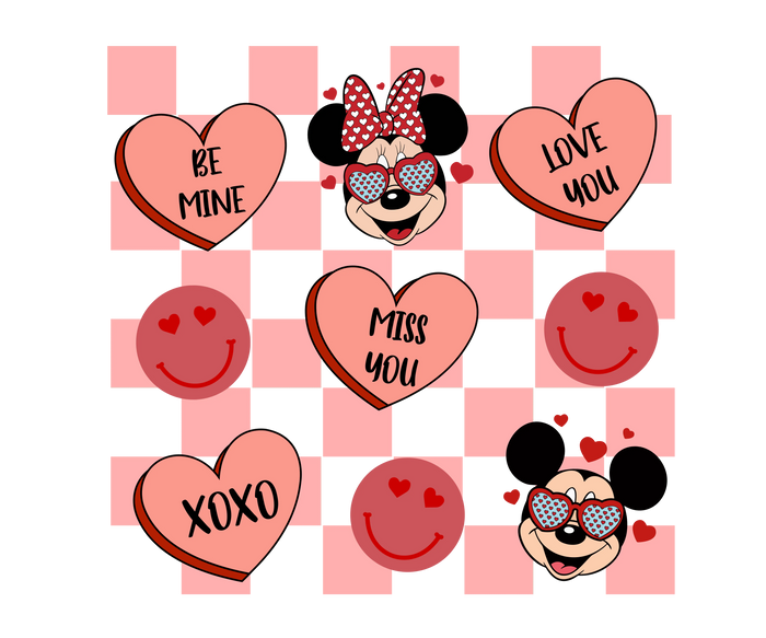 Be Mine Mickey Mouse Valentine's Day Design pressed on a garment
