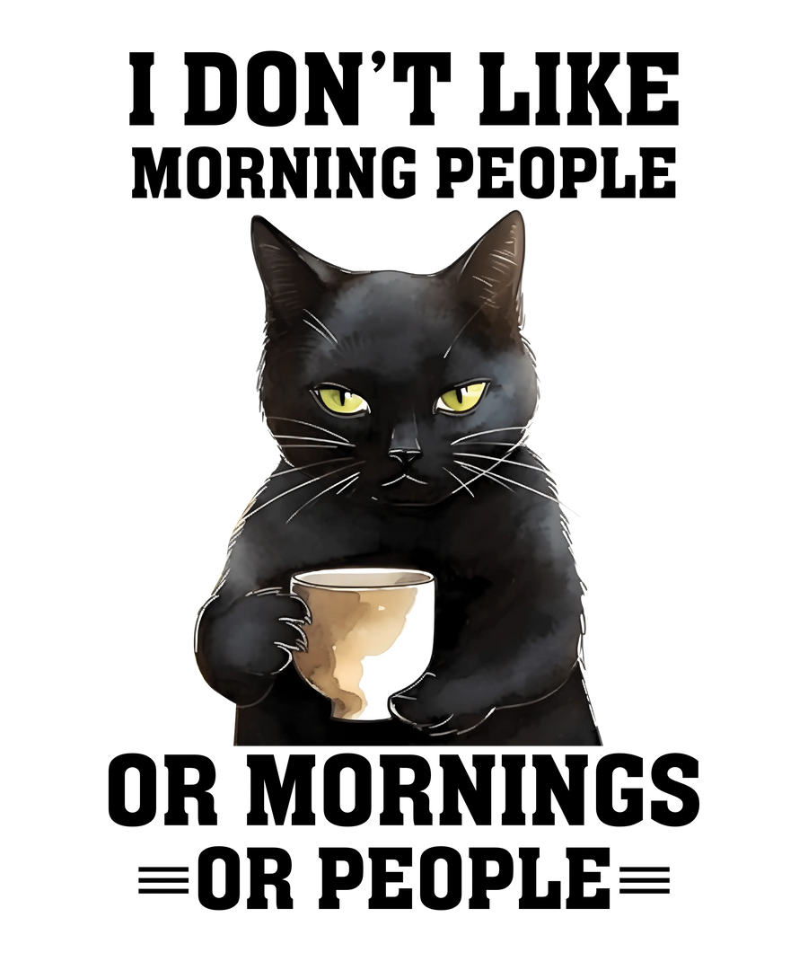 Black Cat Meme Design - DTF Ready To Press