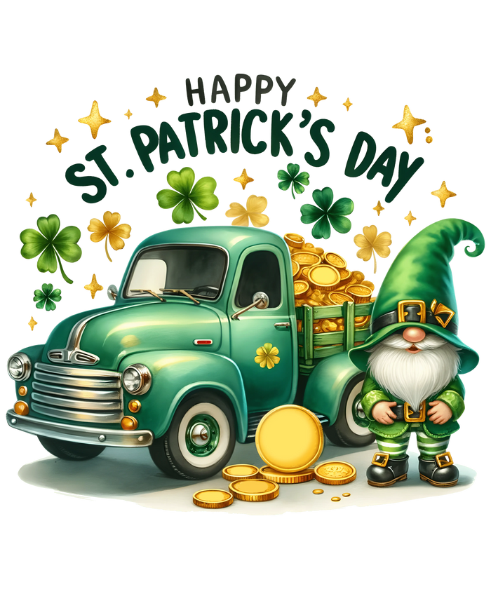 Happy St. Patrick's Day Cool Gnome Design pressed on a garment
