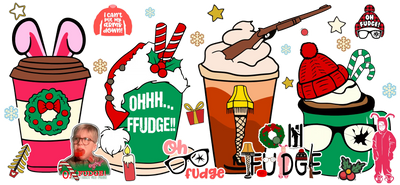 A Christmas Story Glass Cup Wrap Ready to Press | DTF Dallas - DTF Dallas 