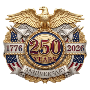 250 Years Anniversary USA Eagle Badge Design - DTF Ready To Press