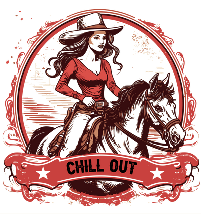 Chill Out Cowgirl Design - DTF Ready To Press - DTF Dallas 