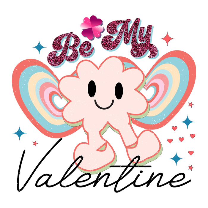 Be My Valentine Rainbow Design pressed on a garment