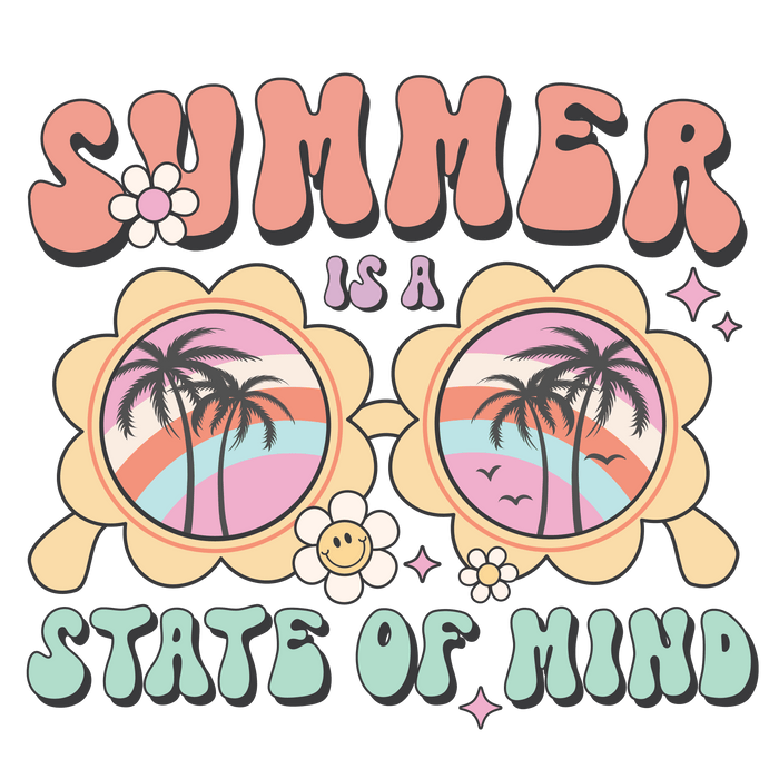 Cute Retro Summer Design pressed on a garment