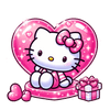 Cute Hello Kitty Valentine's Gift Design - DTF Ready To Press