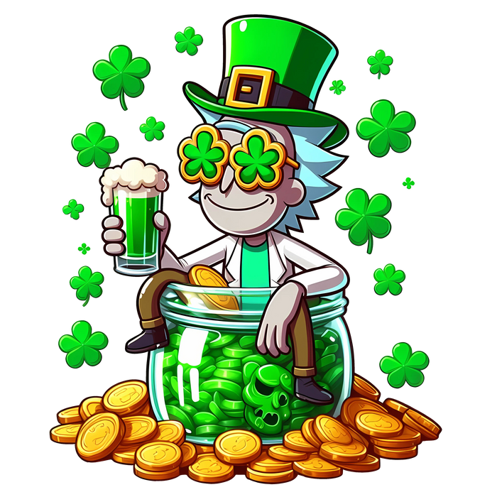 Rick Sanchez Beer Lover St Patrick's Design pressed on a garment