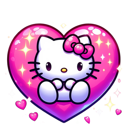 Valentine's Day Hello Kitty Design - DTF Ready To Press - DTF Dallas 