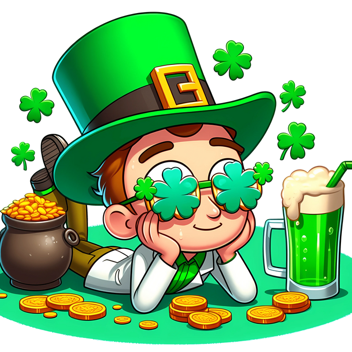 Morty Beer Drinking St Patty Day Design pressed on a garment