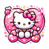 Princess Hello Kitty Valentine's Day Design - DTF Ready To Press