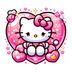 Princess Hello Kitty Valentine's Day Design - DTF Ready To Press