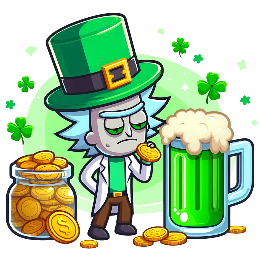 Rick and Beer Drinking Saint Patrick Day Design | DTF Dallas