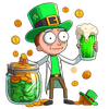 Rick And Morty Saint Patrick's Day Design - DTF Ready To Press