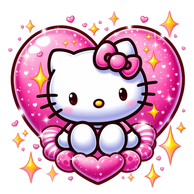 Princess Hello Kitty Couple Heart Design | DTF Dallas - DTF Dallas 