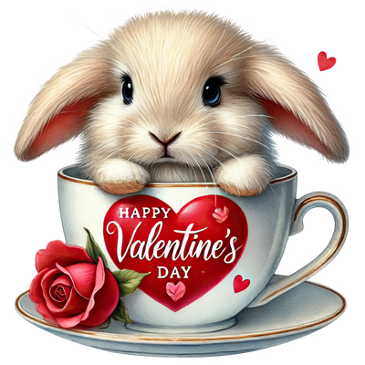 Happy Valentine's Day Bunny Design | DTF Dallas - DTF Dallas 
