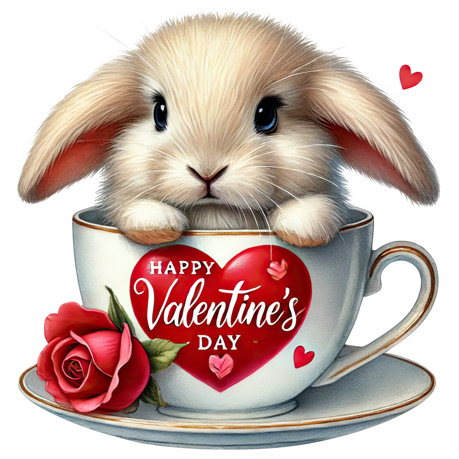 Happy Valentine's Day Bunny Design | DTF Dallas