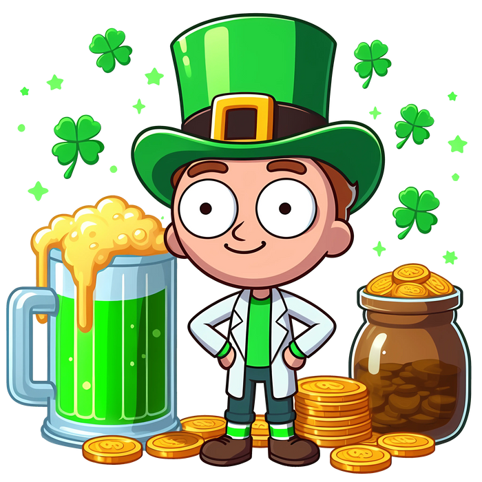 Morty Saint Patrick's Design pressed on a garment