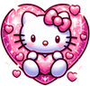 Hello Kitty Valentine Heart Design - DTF Ready To Press